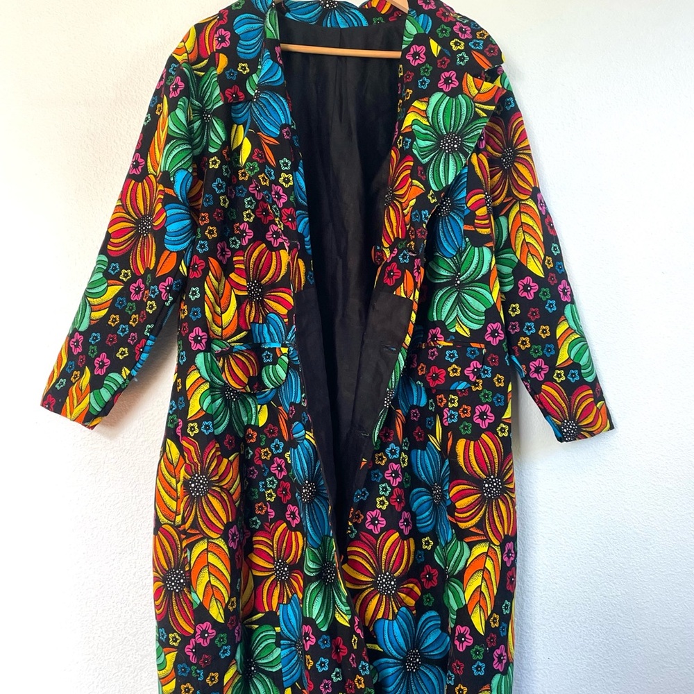 Vibrant Floral Dress Coat from Caldine Fashion